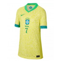 Brasilien Vinicius Junior #7 Heimtrikot Frauen Copa America 2024 Kurzarm